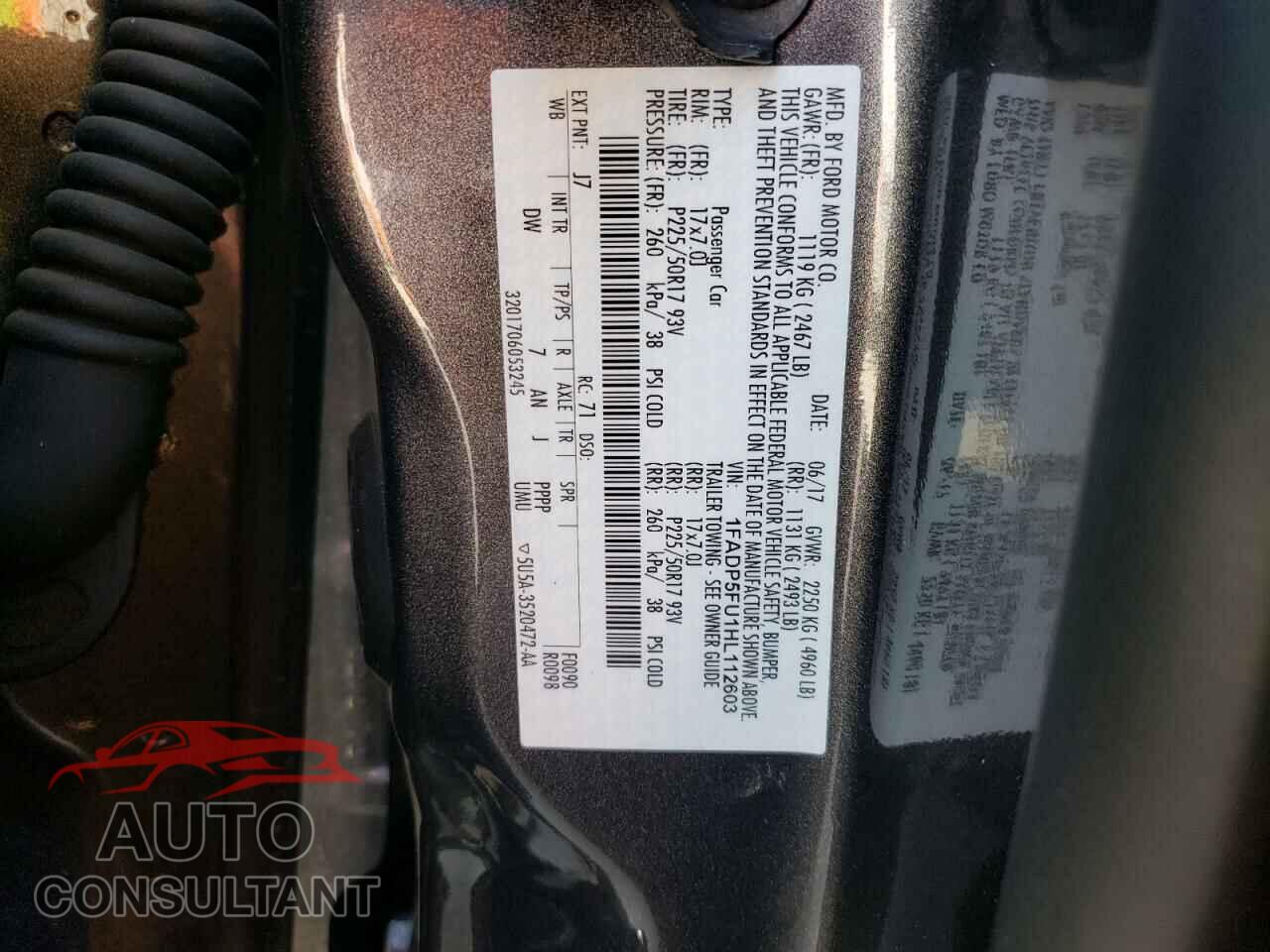 FORD CMAX 2017 - 1FADP5FU1HL112603