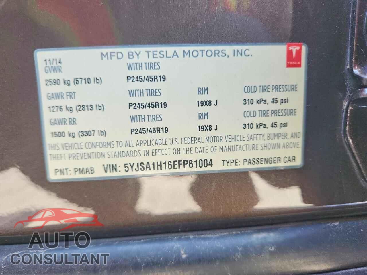 TESLA MODEL S 2014 - 5YJSA1H16EFP61004