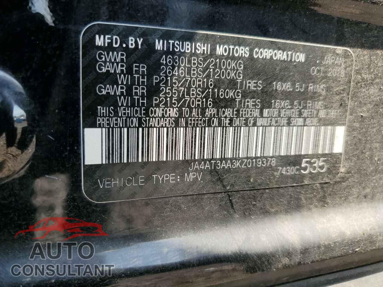 MITSUBISHI ECLIPSE 2019 - JA4AT3AA3KZ019378