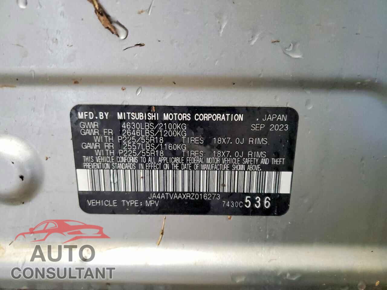 MITSUBISHI ECLIPSE 2024 - JA4ATVAAXRZ016273