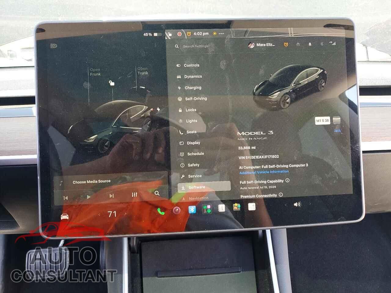 TESLA MODEL 3 2018 - 5YJ3E1EAXJF171802