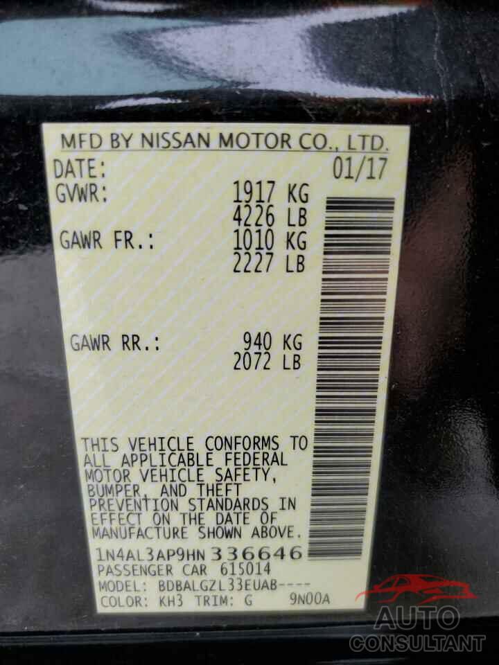 NISSAN ALTIMA 2017 - 1N4AL3AP9HN336646