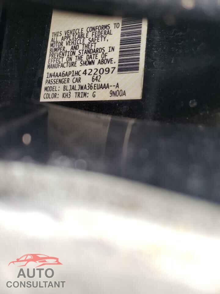 NISSAN MAXIMA 2017 - 1N4AA6AP1HC422097