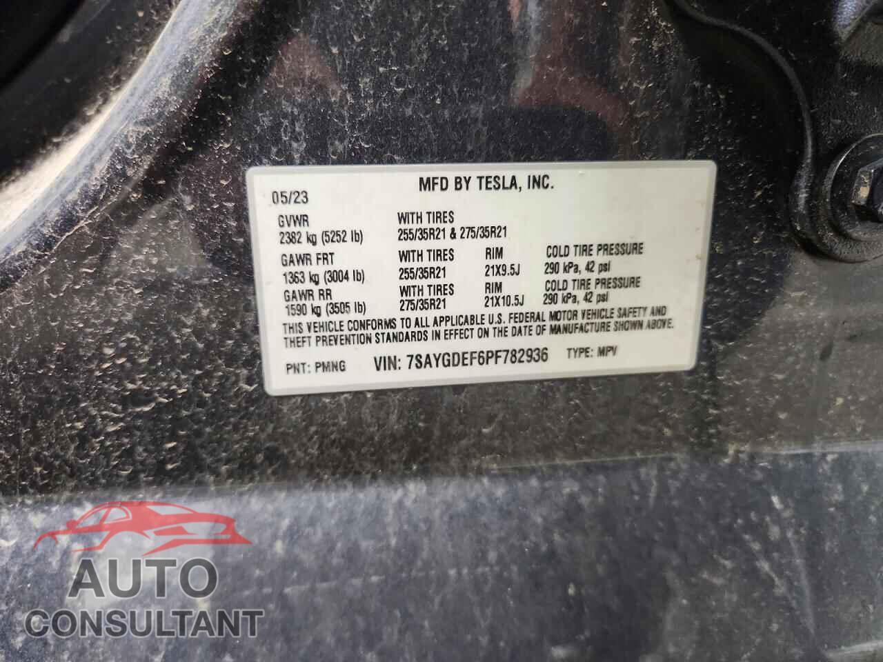 TESLA MODEL Y 2023 - 7SAYGDEF6PF782936