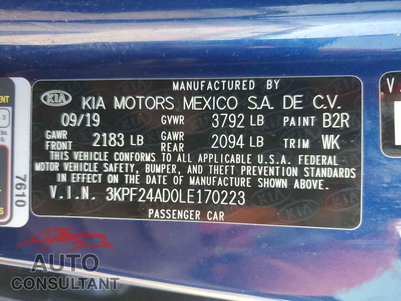 KIA FORTE 2020 - 3KPF24AD0LE170223