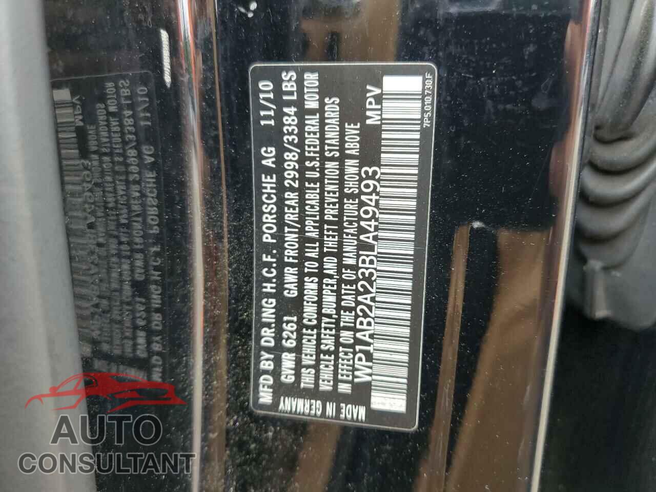 PORSCHE CAYENNE 2011 - WP1AB2A23BLA49493