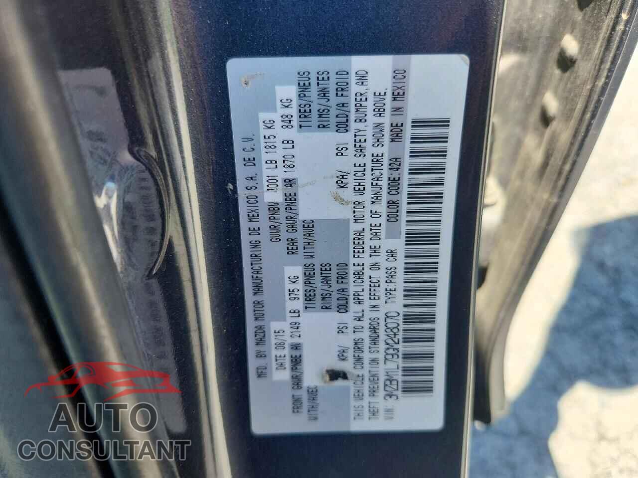 MAZDA 3 2016 - 3MZBM1L79GM248070