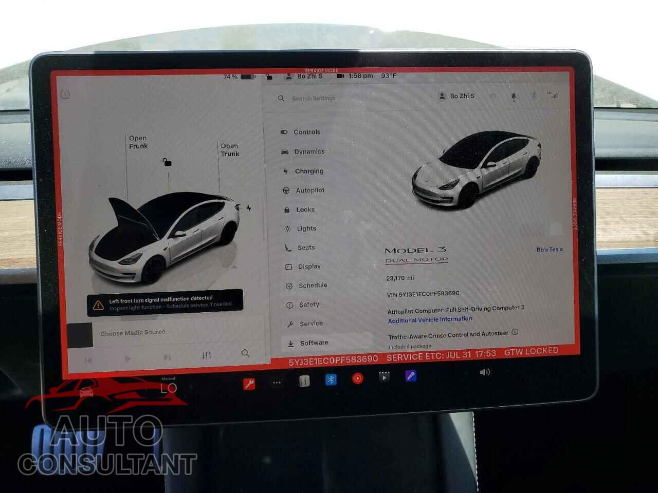 TESLA MODEL 3 2023 - 5YJ3E1EC0PF583690