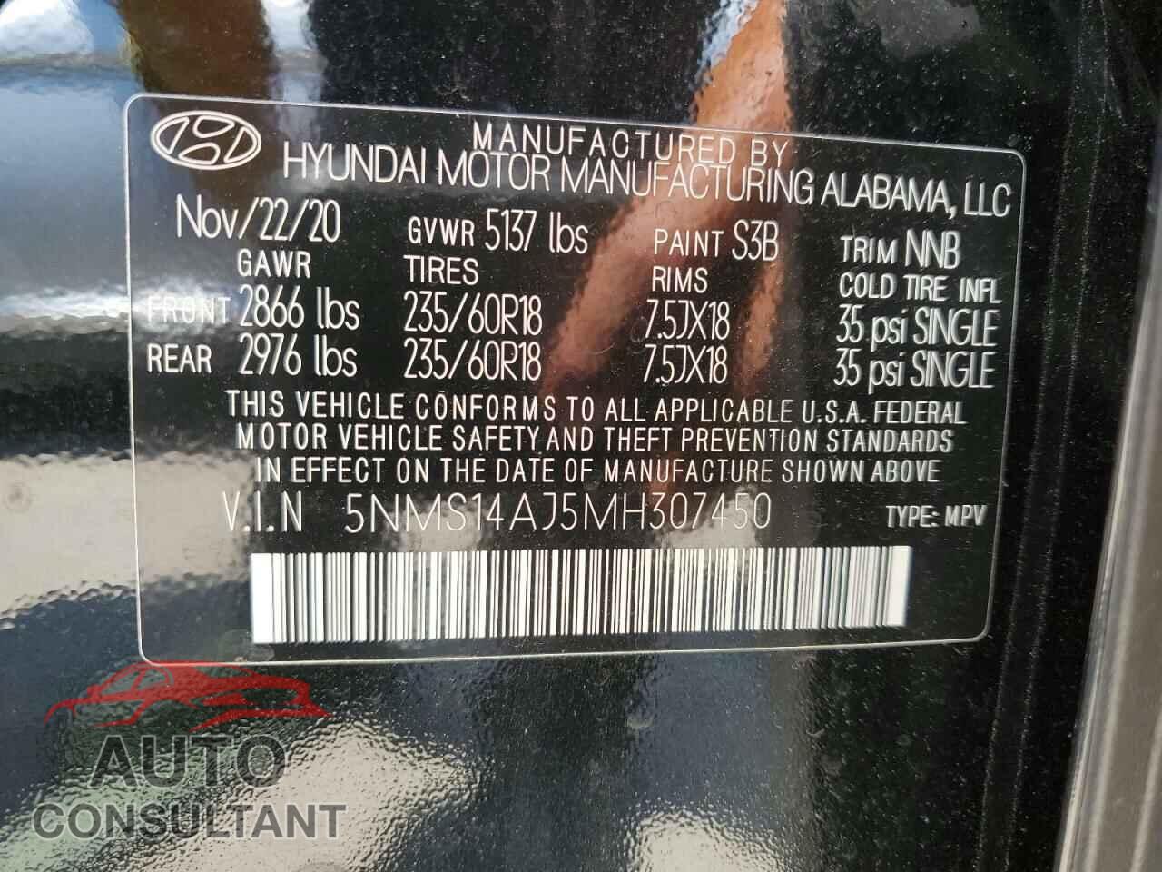 HYUNDAI SANTA FE 2021 - 5NMS14AJ5MH307450