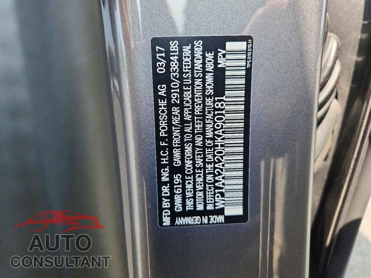 PORSCHE CAYENNE 2017 - WP1AA2A20HKA90181