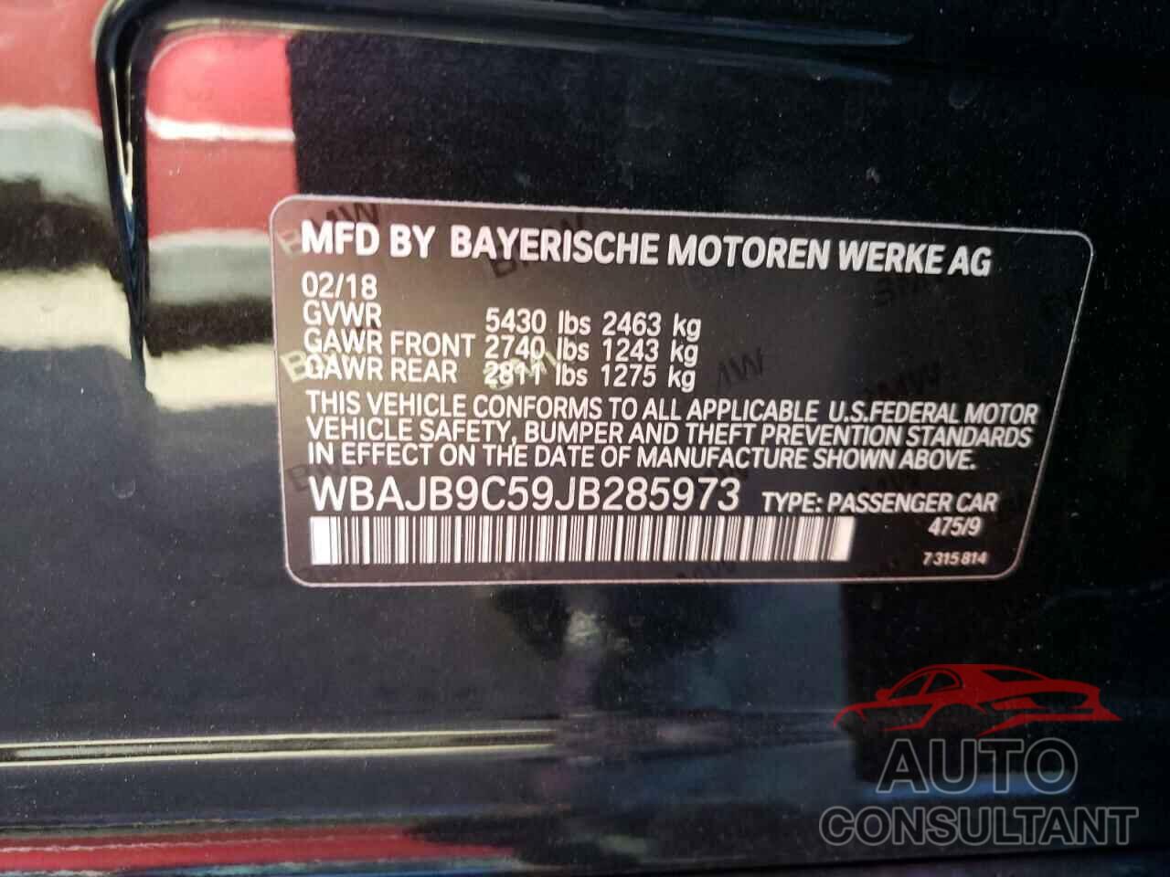 BMW M5 2018 - WBAJB9C59JB285973