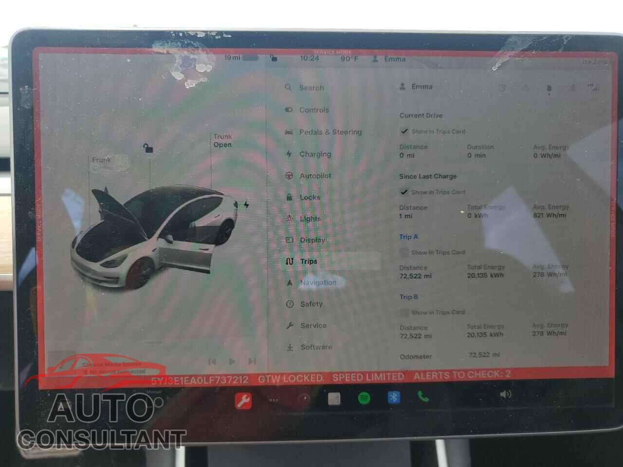 TESLA MODEL 3 2020 - 5YJ3E1EA0LF737212