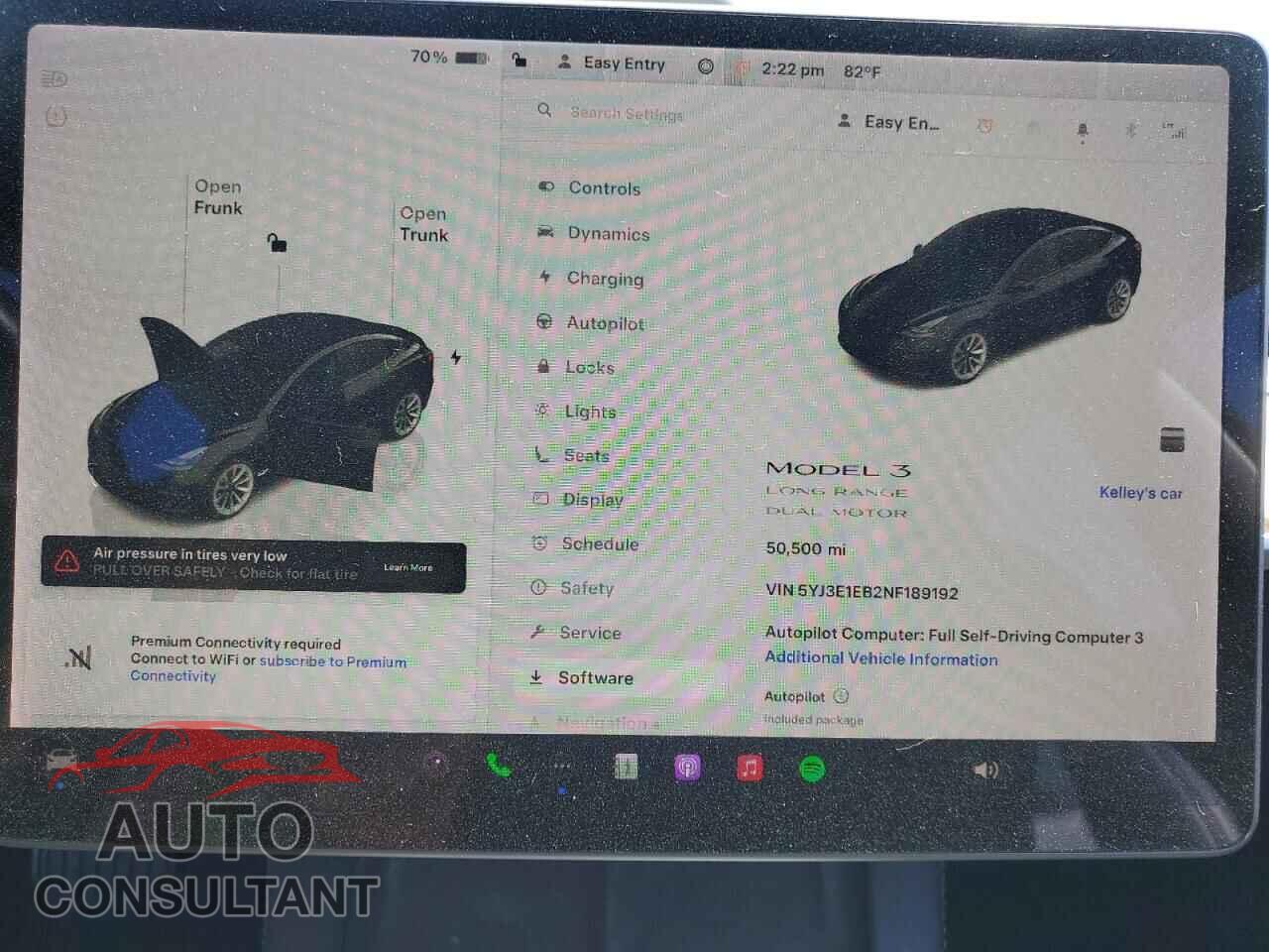 TESLA MODEL 3 2022 - 5YJ3E1EB2NF189192