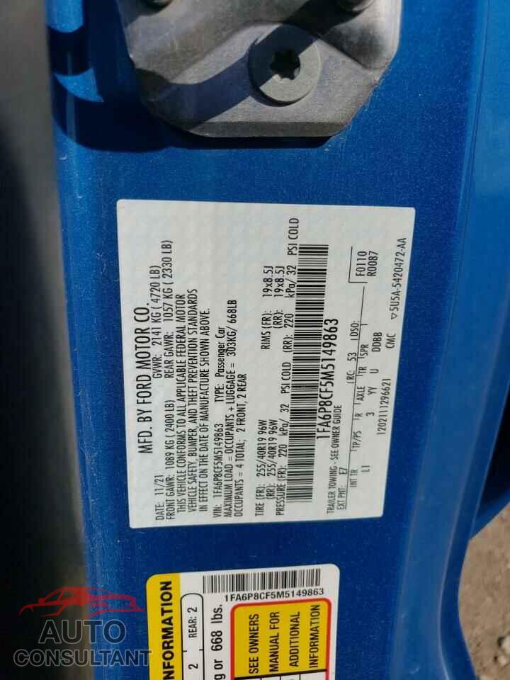 FORD MUSTANG 2021 - 1FA6P8CF5M5149863