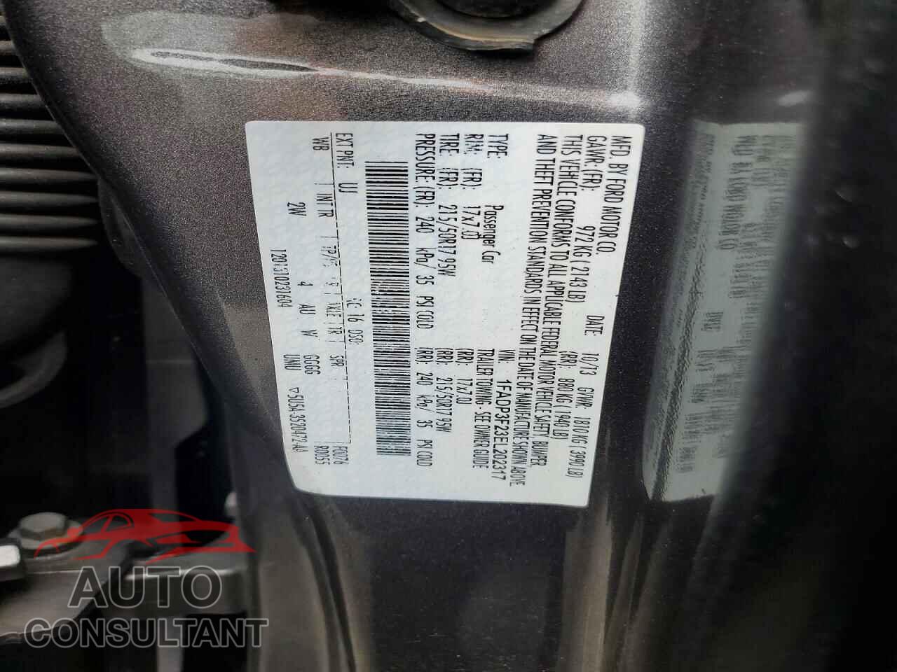 FORD FOCUS 2014 - 1FADP3F23EL202317