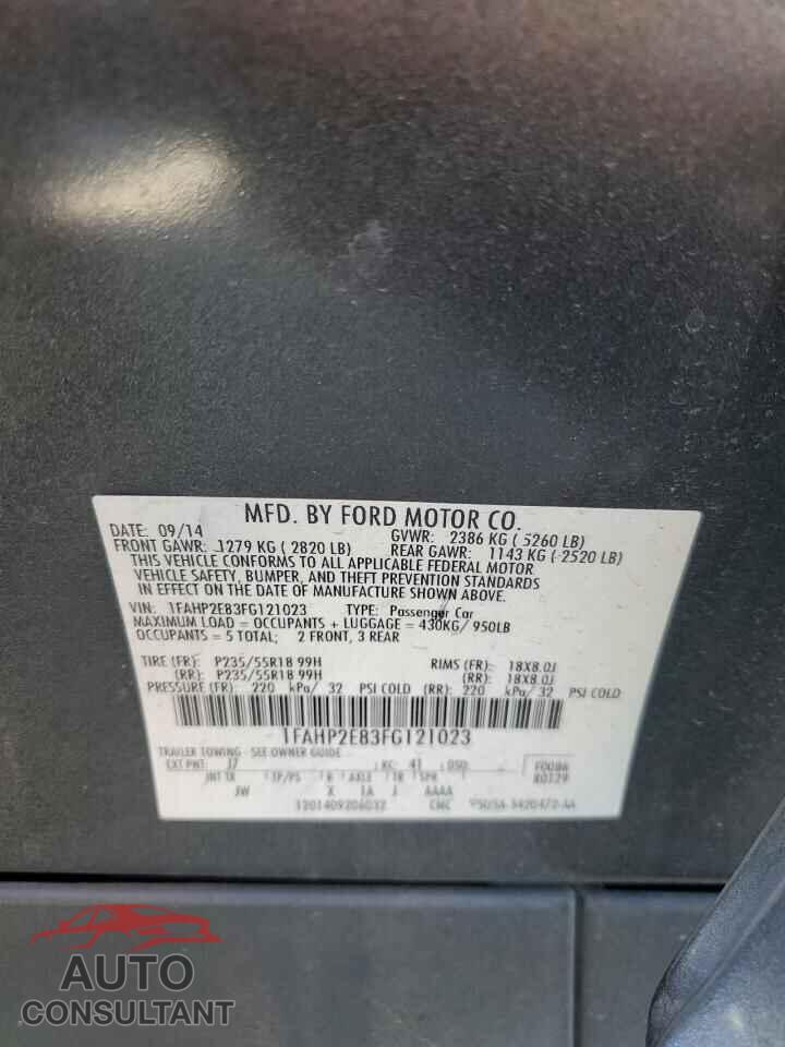 FORD TAURUS 2015 - 1FAHP2E83FG121023
