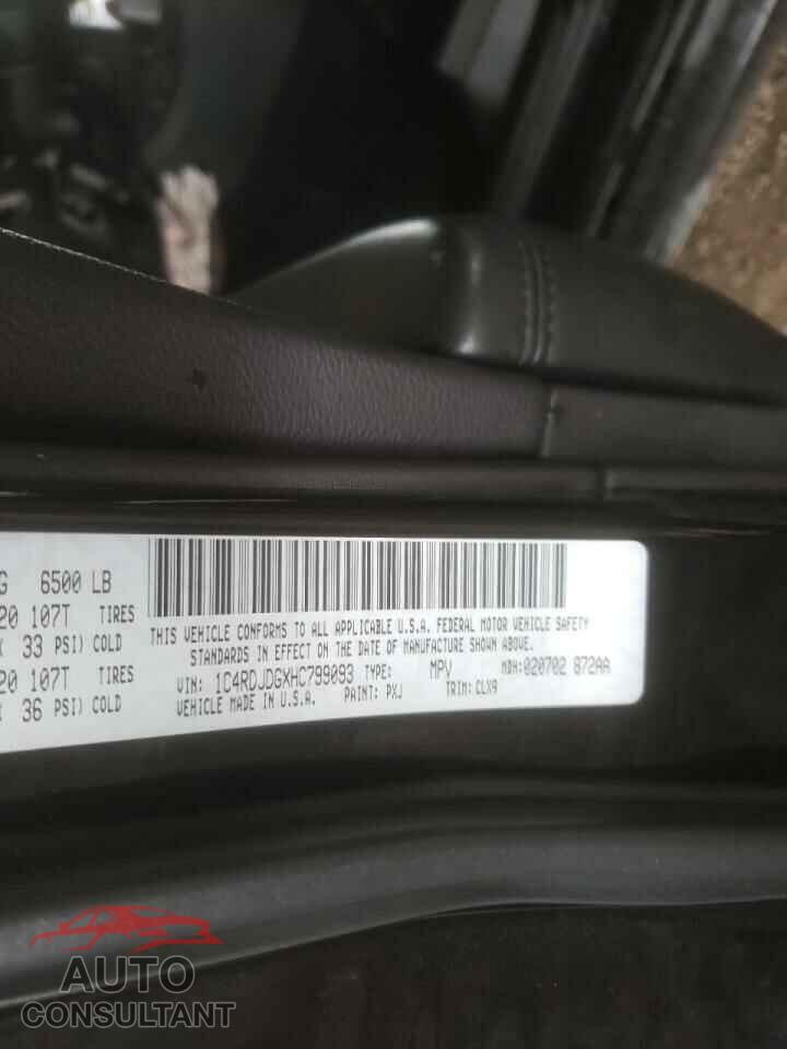 DODGE DURANGO 2017 - 1C4RDJDGXHC799093