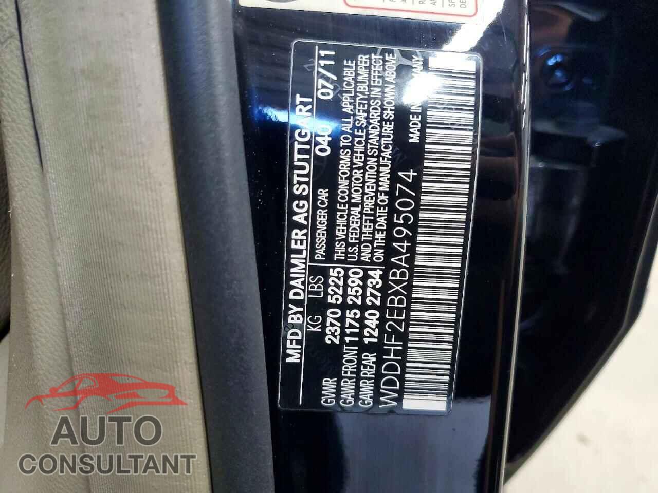 MERCEDES-BENZ E-CLASS 2011 - WDDHF2EBXBA495074