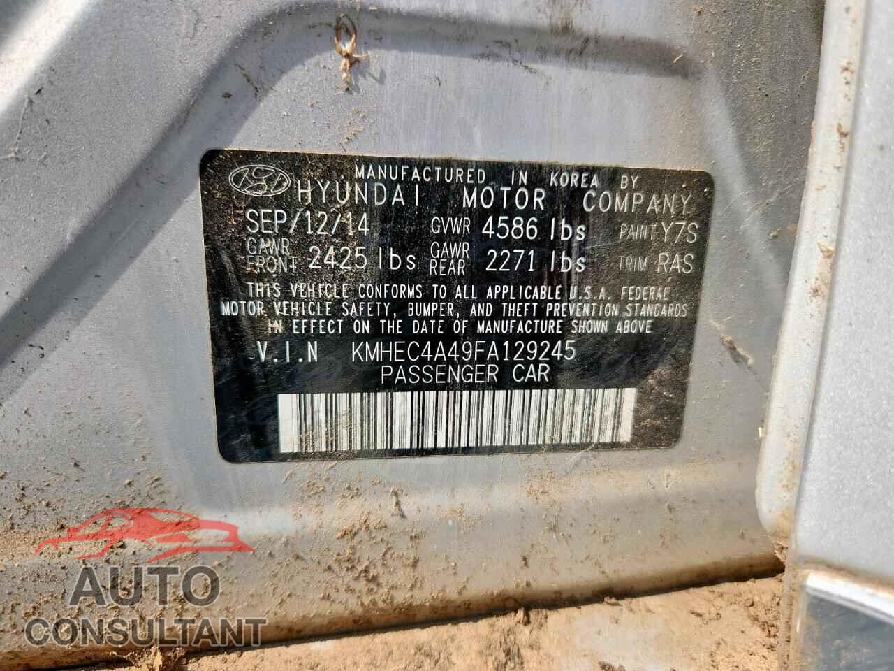HYUNDAI SONATA 2015 - KMHEC4A49FA129245