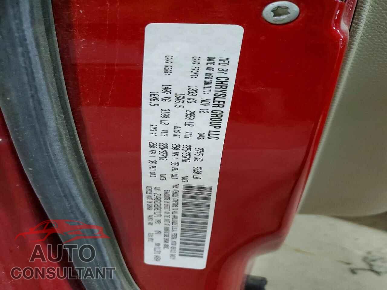 DODGE CARAVAN 2013 - 2C4RDGCG8DR611371