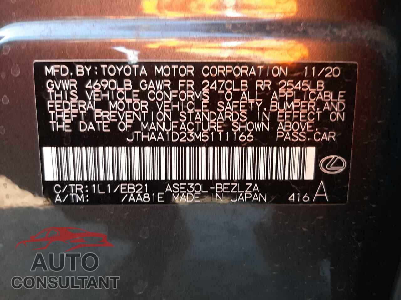LEXUS IS 2021 - JTHAA1D23M5111166