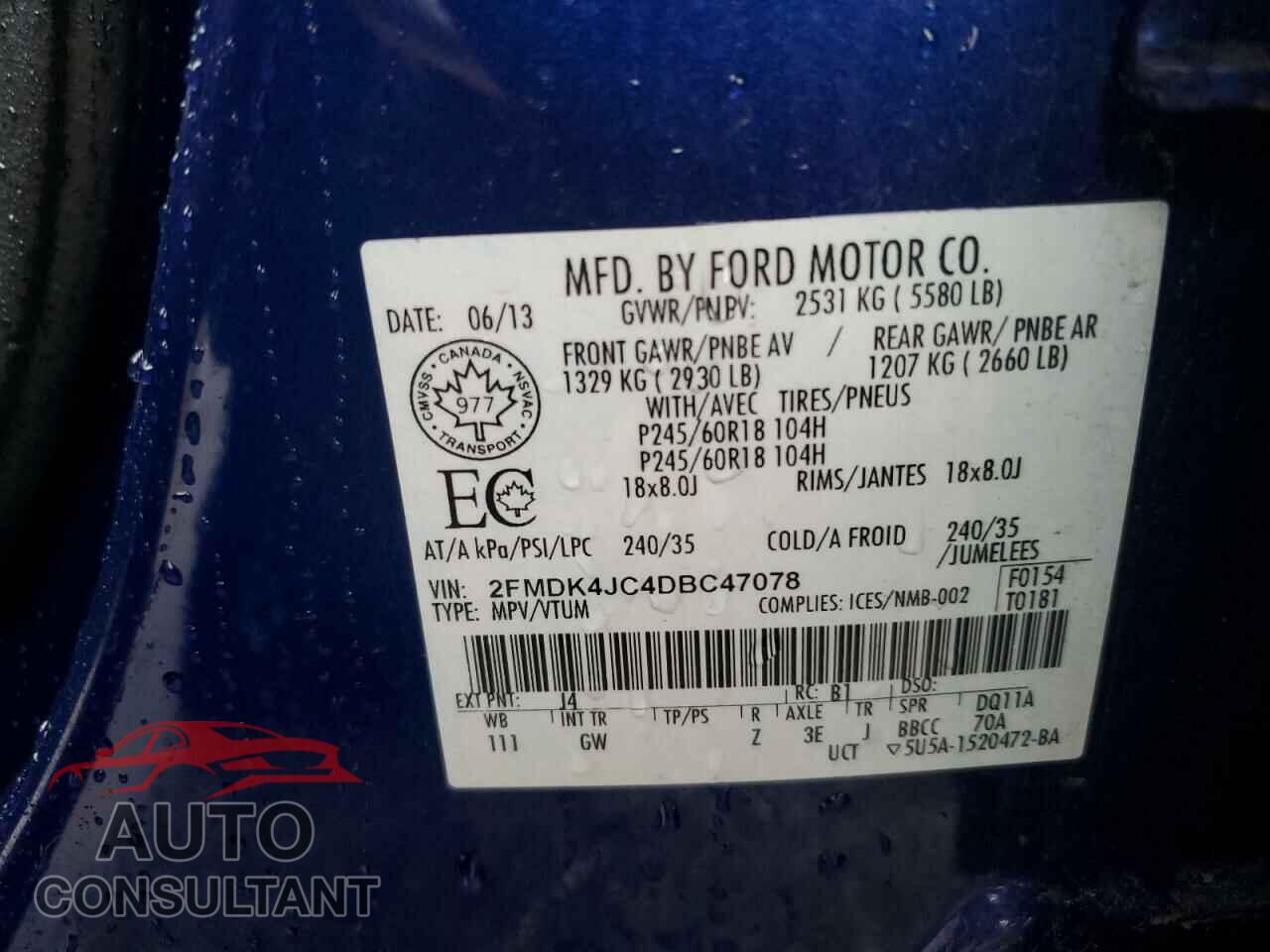 FORD EDGE 2013 - 2FMDK4JC4DBC47078