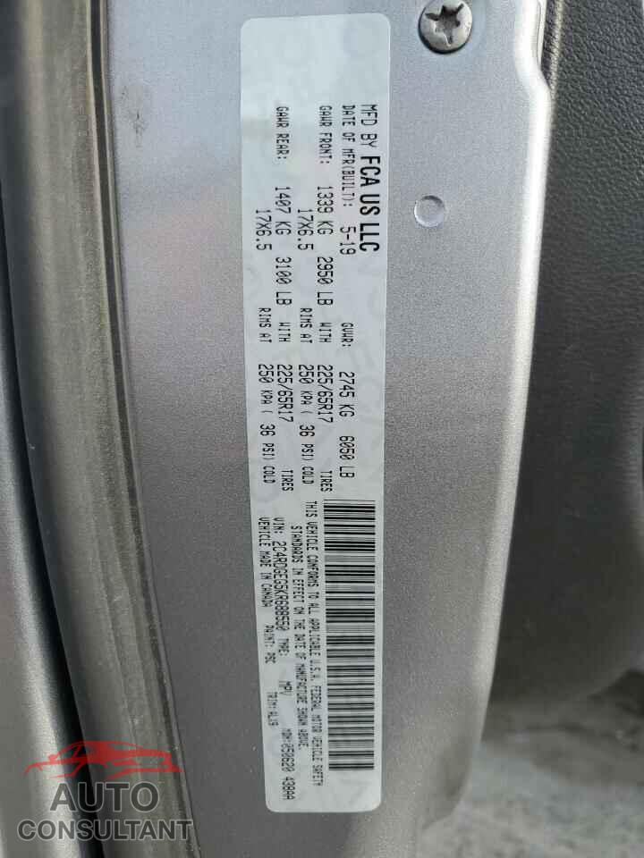 DODGE CARAVAN 2019 - 2C4RDGEG5KR688550