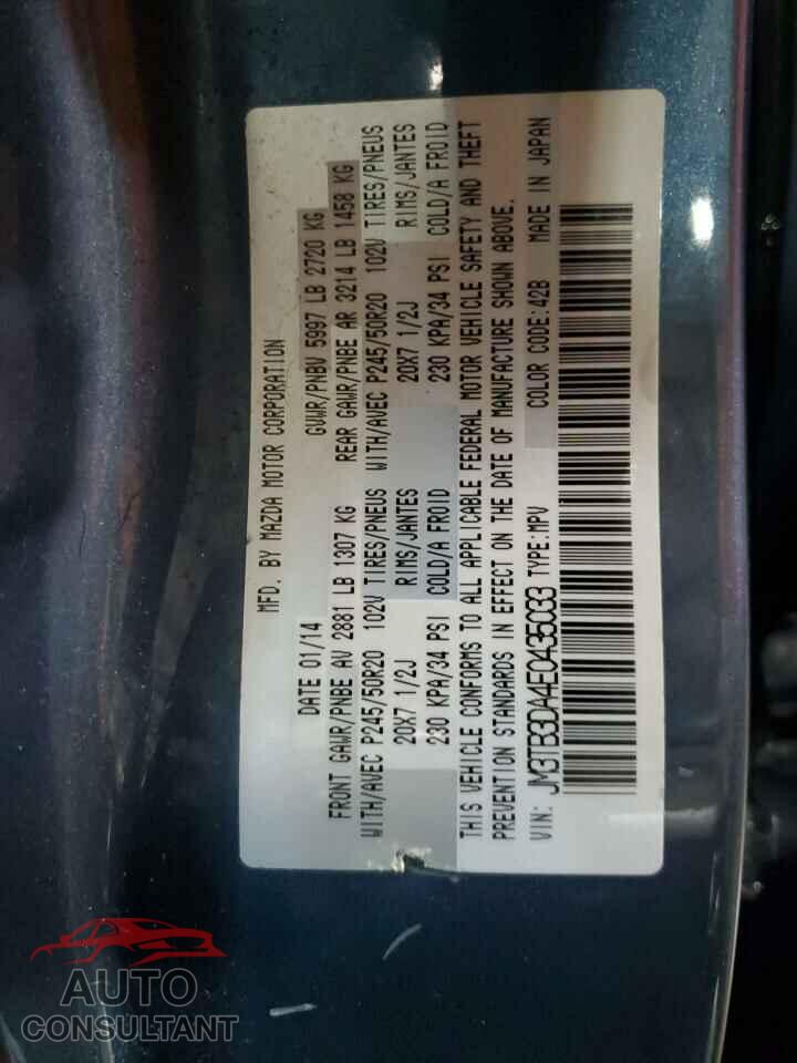 MAZDA CX-9 2014 - JM3TB3DA4E0435033