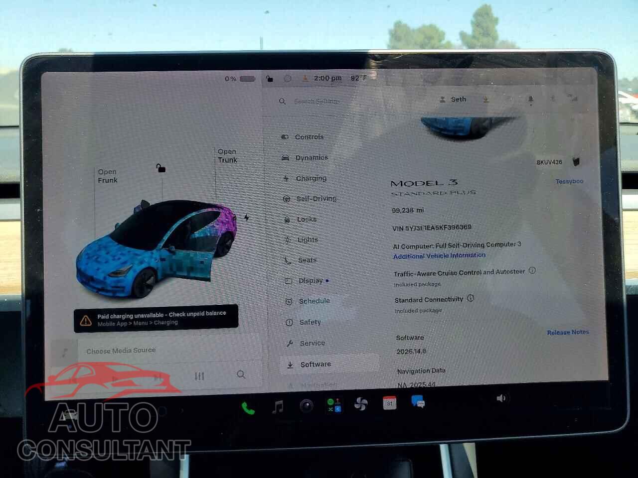 TESLA MODEL 3 2019 - 5YJ3E1EA5KF396369