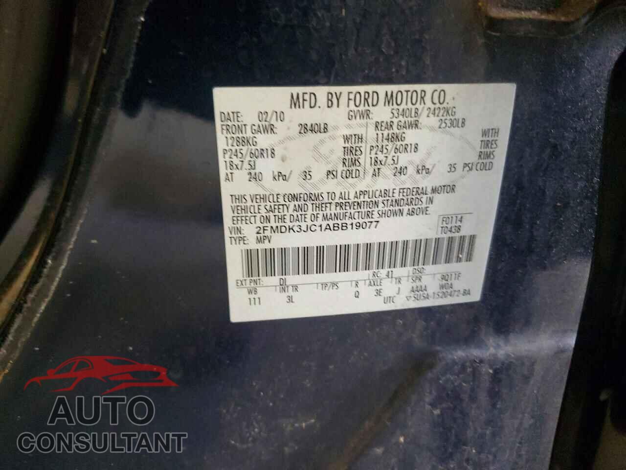 FORD EDGE 2010 - 2FMDK3JC1ABB19077