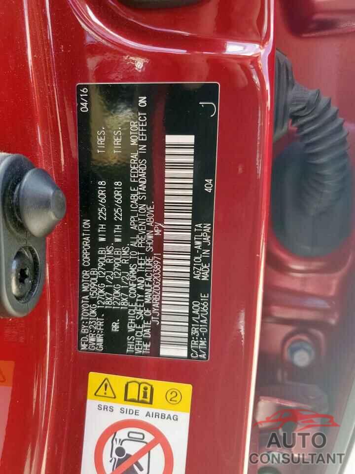 LEXUS NX 2016 - JTJYARBZ0G2038971