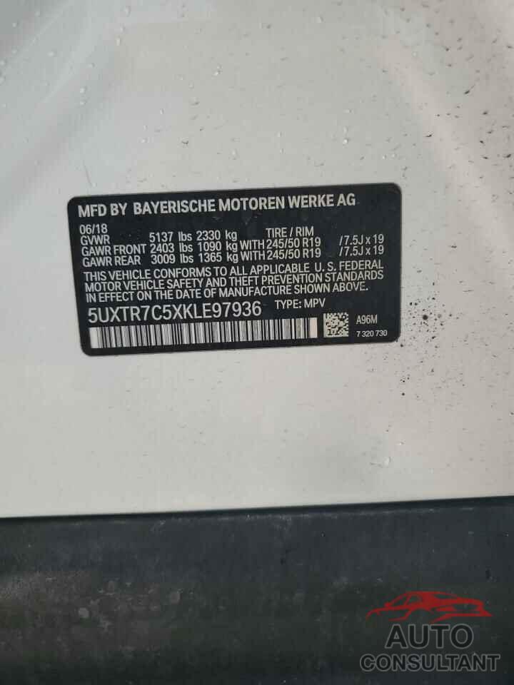 BMW X3 2019 - 5UXTR7C5XKLE97936