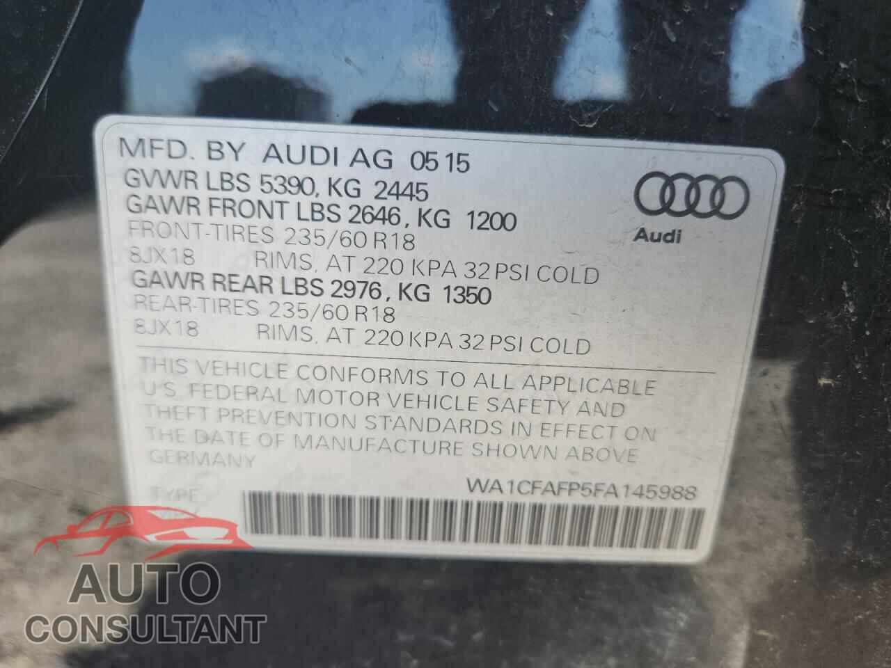 AUDI Q5 2015 - WA1CFAFP5FA145988