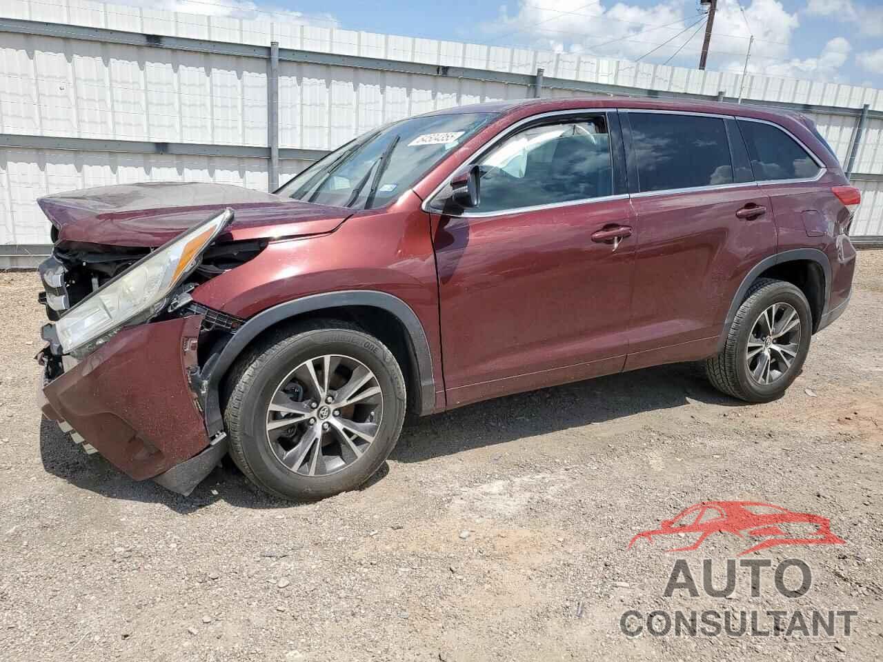 TOYOTA HIGHLANDER 2018 - 5TDZARFH0JS035951