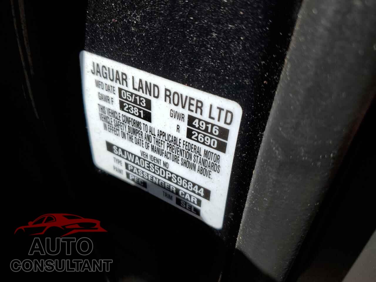 JAGUAR XF 2013 - SAJWA0ES5DPS96844
