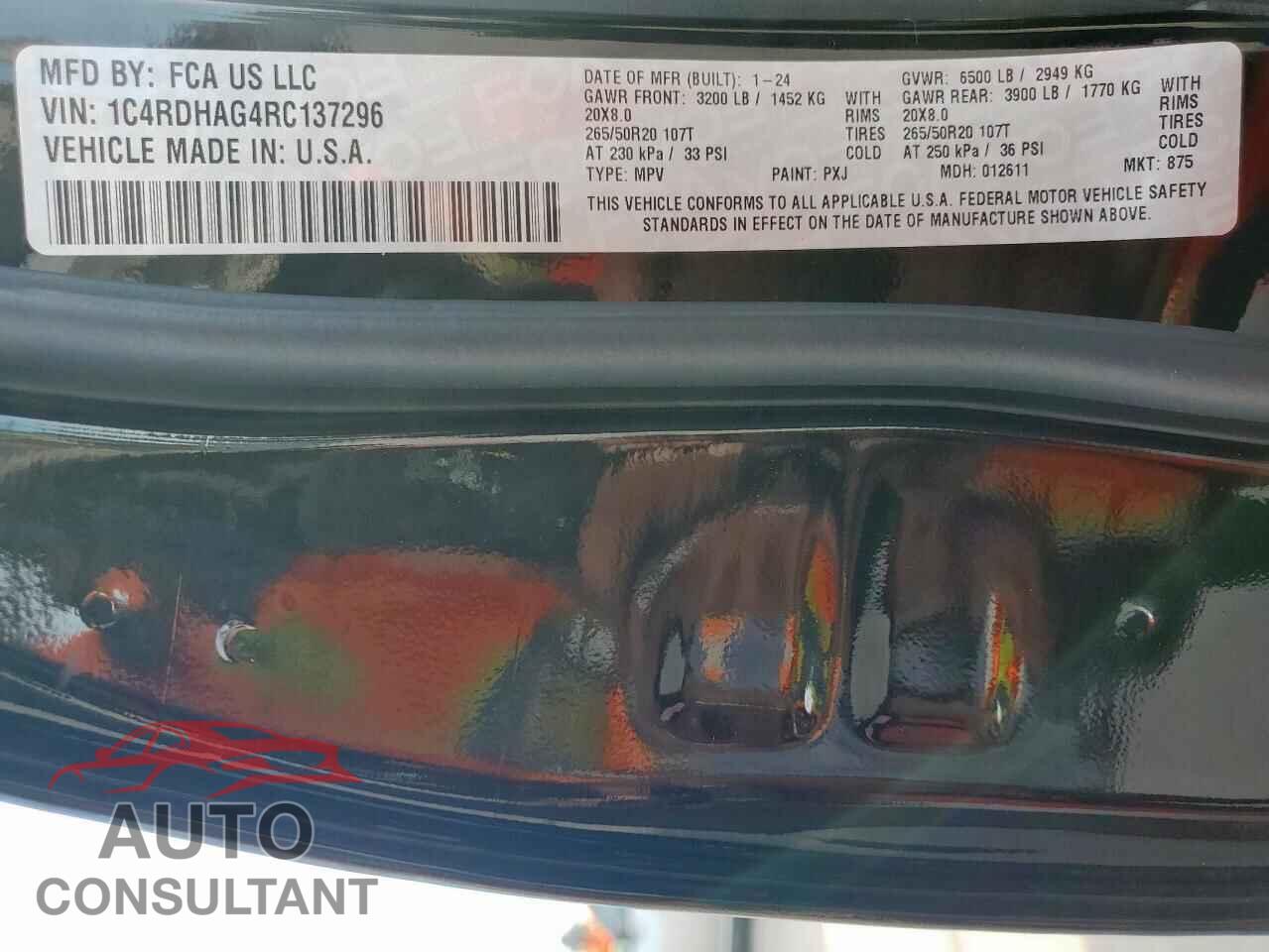 DODGE DURANGO 2024 - 1C4RDHAG4RC137296