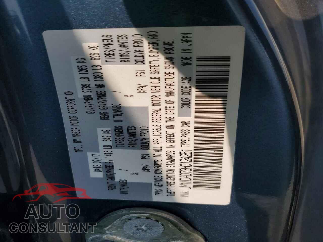 MAZDA MX5 2017 - JM1NDAD73H0124251