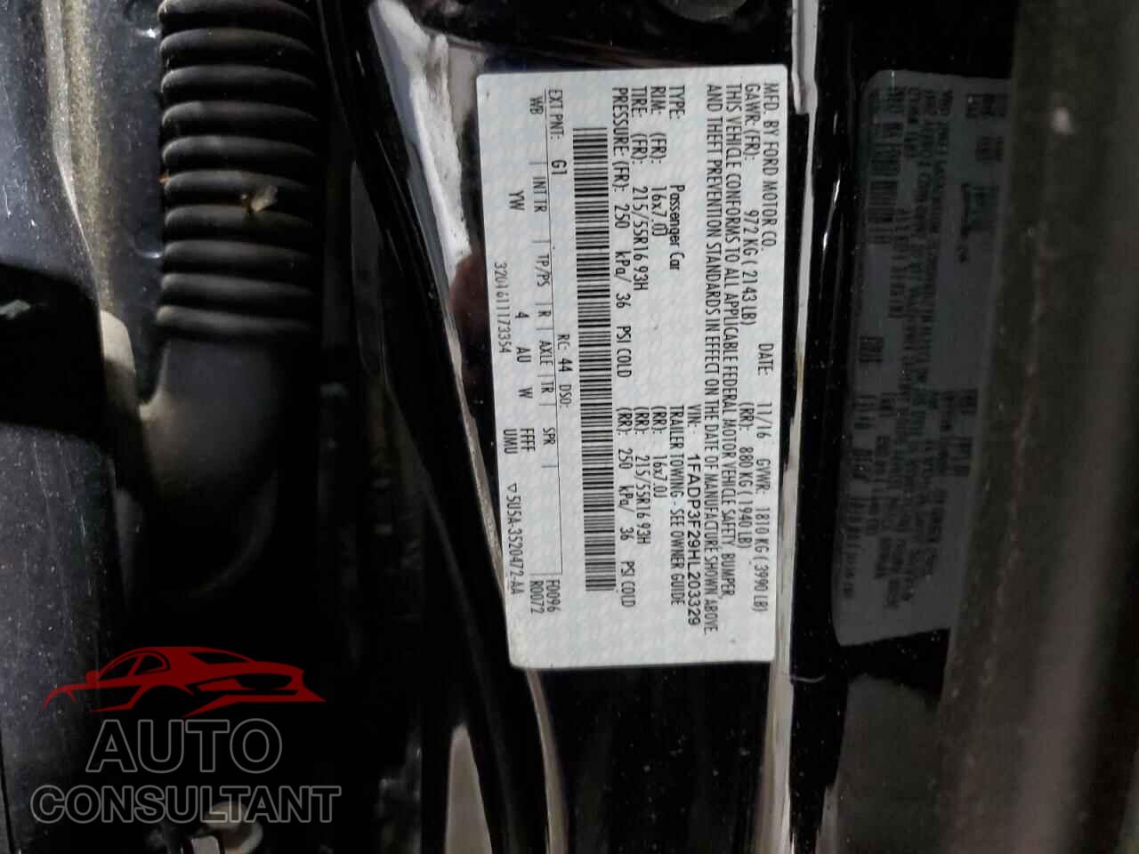 FORD FOCUS 2017 - 1FADP3F29HL203329