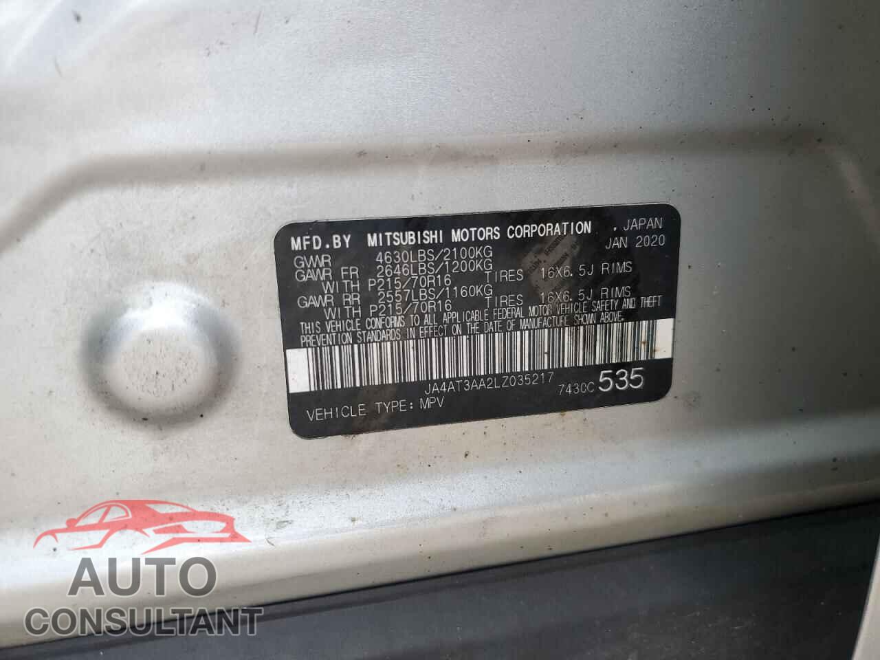 MITSUBISHI ECLIPSE 2020 - JA4AT3AA2LZ035217