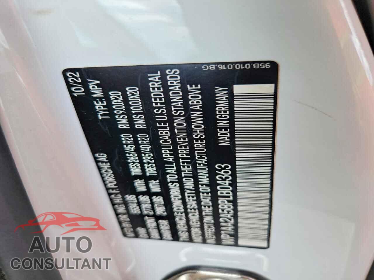 PORSCHE MACAN 2023 - WP1AA2A58PLB04363