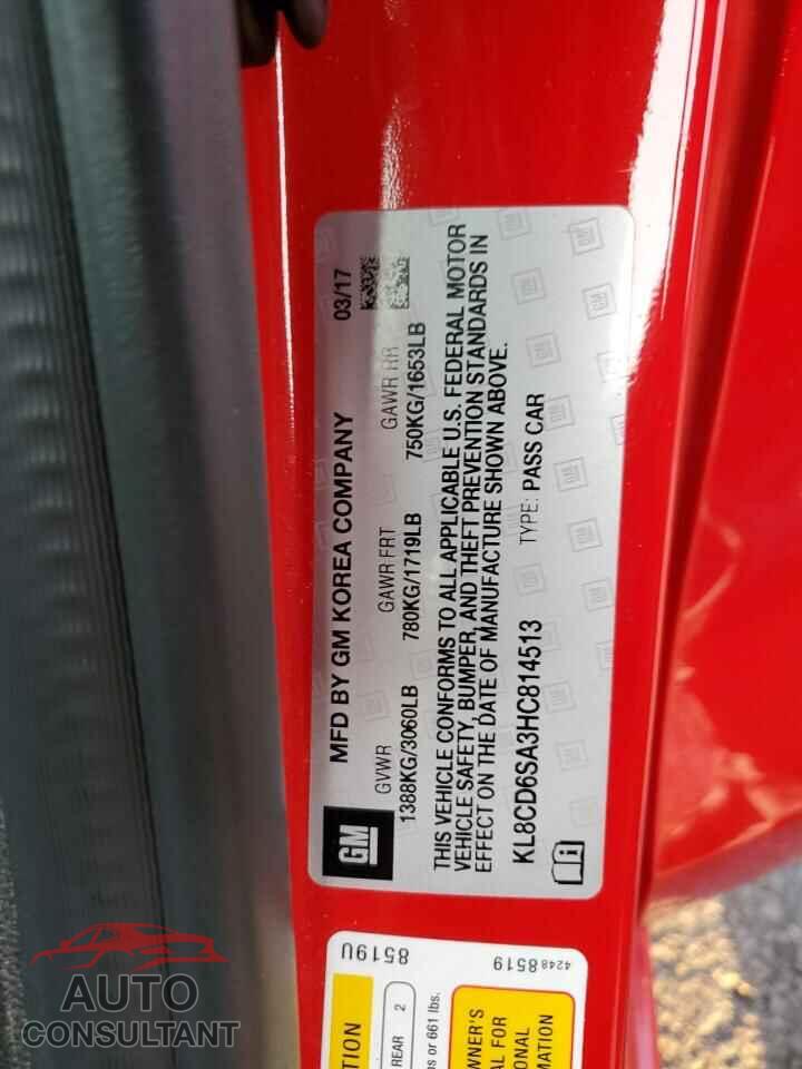 CHEVROLET SPARK 2017 - KL8CD6SA3HC814513