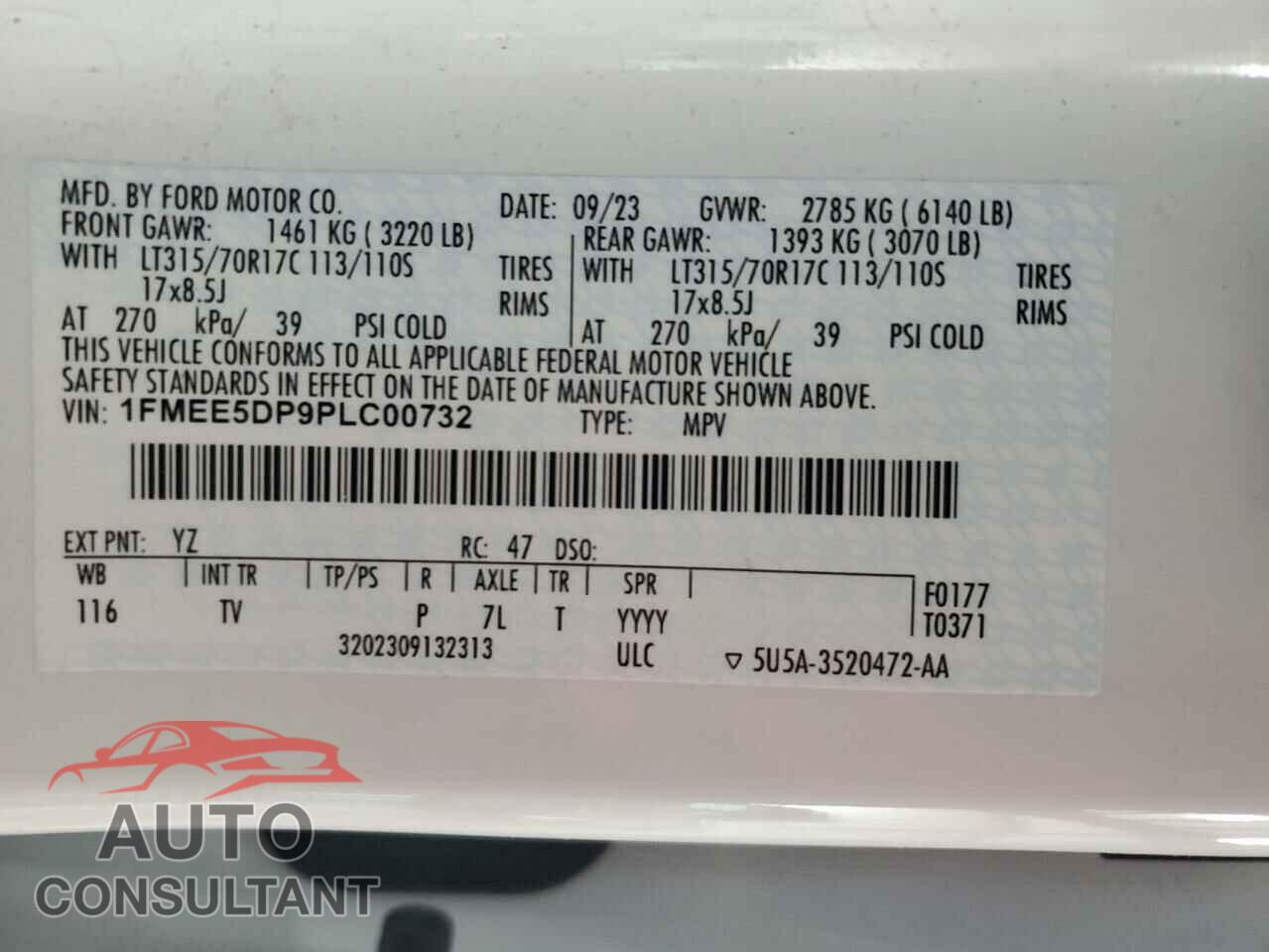 FORD BRONCO 2023 - 1FMEE5DP9PLC00732