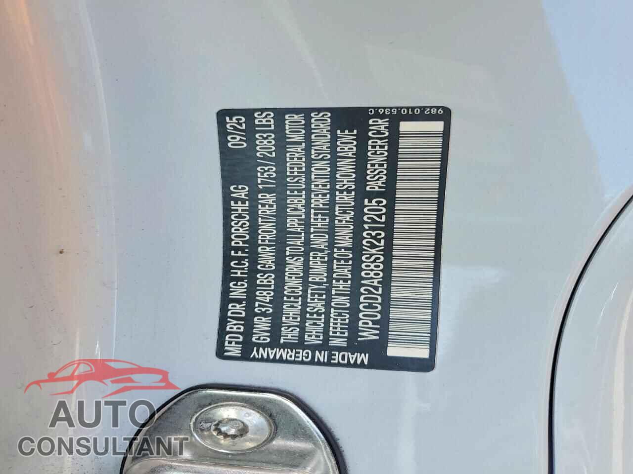 PORSCHE BOXSTER 2025 - WP0CD2A88SK231205