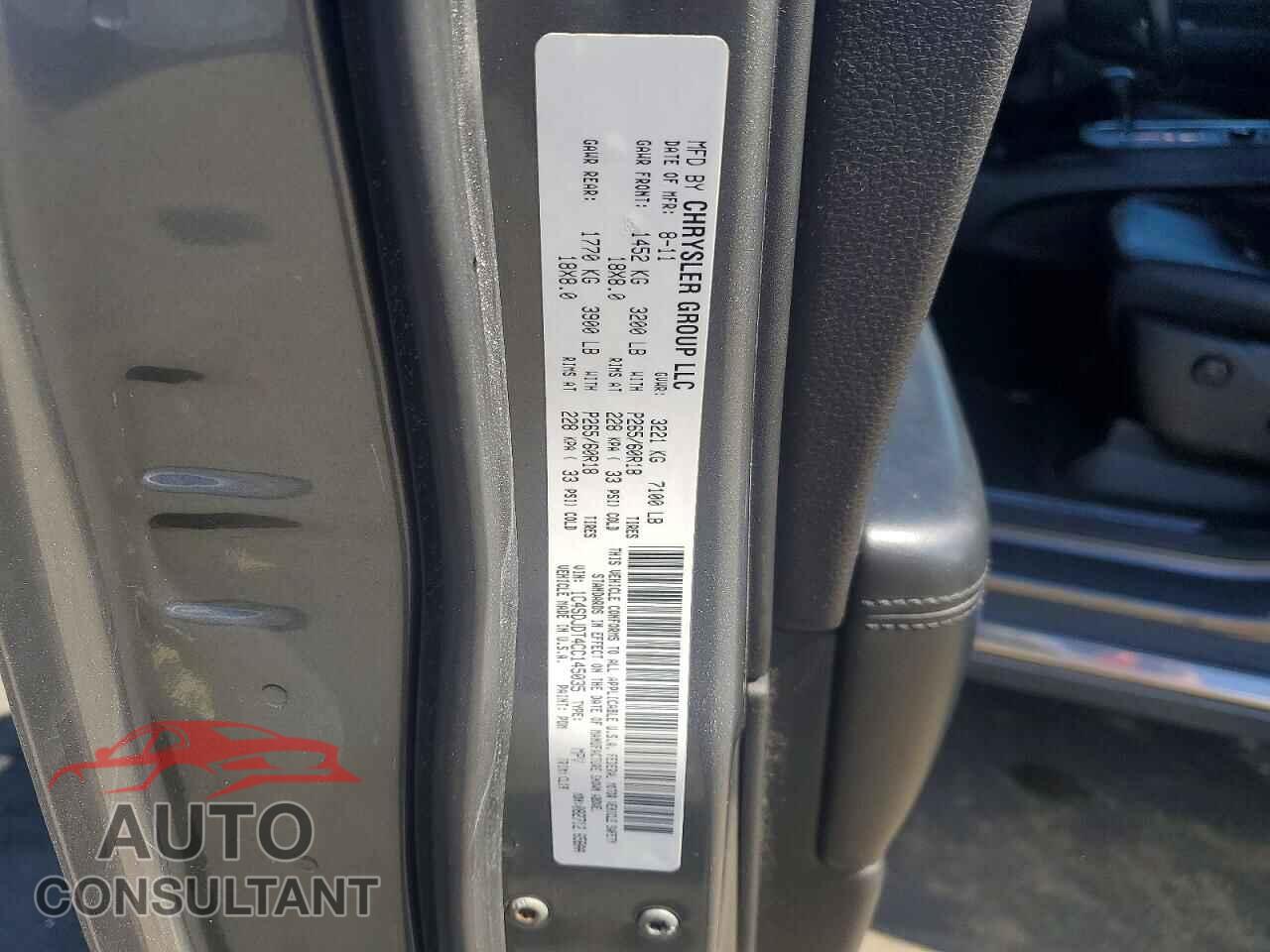 DODGE DURANGO 2012 - 1C4SDJDT4CC145035