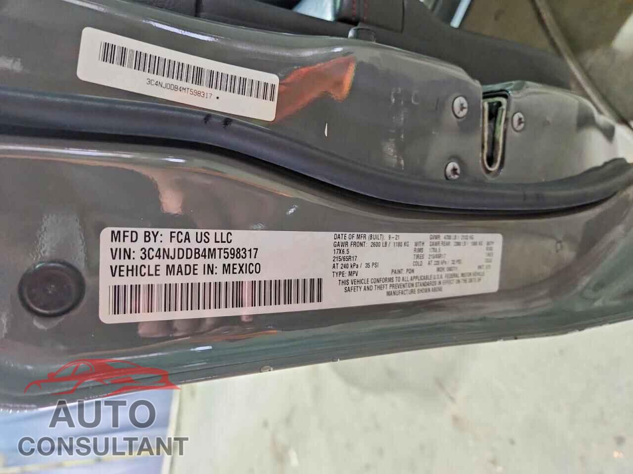 JEEP COMPASS 2021 - 3C4NJDDB4MT598317