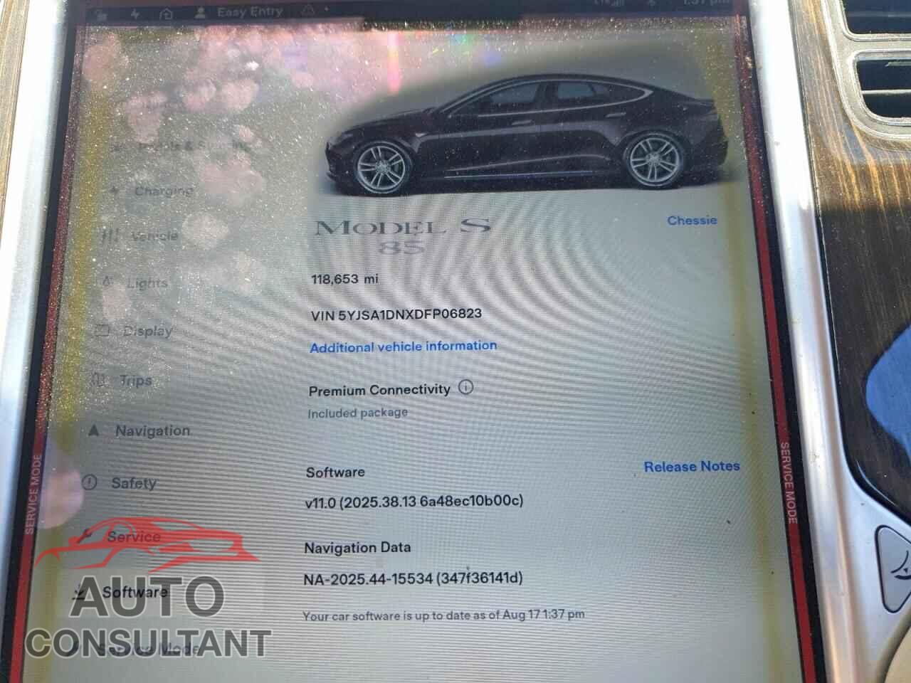 TESLA MODEL S 2013 - 5YJSA1DNXDFP06823