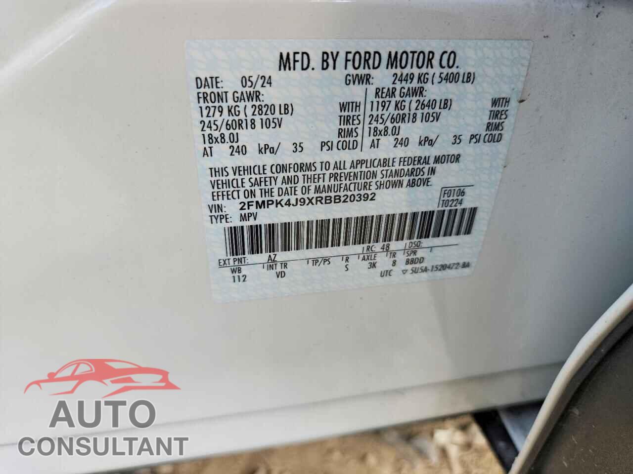 FORD EDGE 2024 - 2FMPK4J9XRBB20392