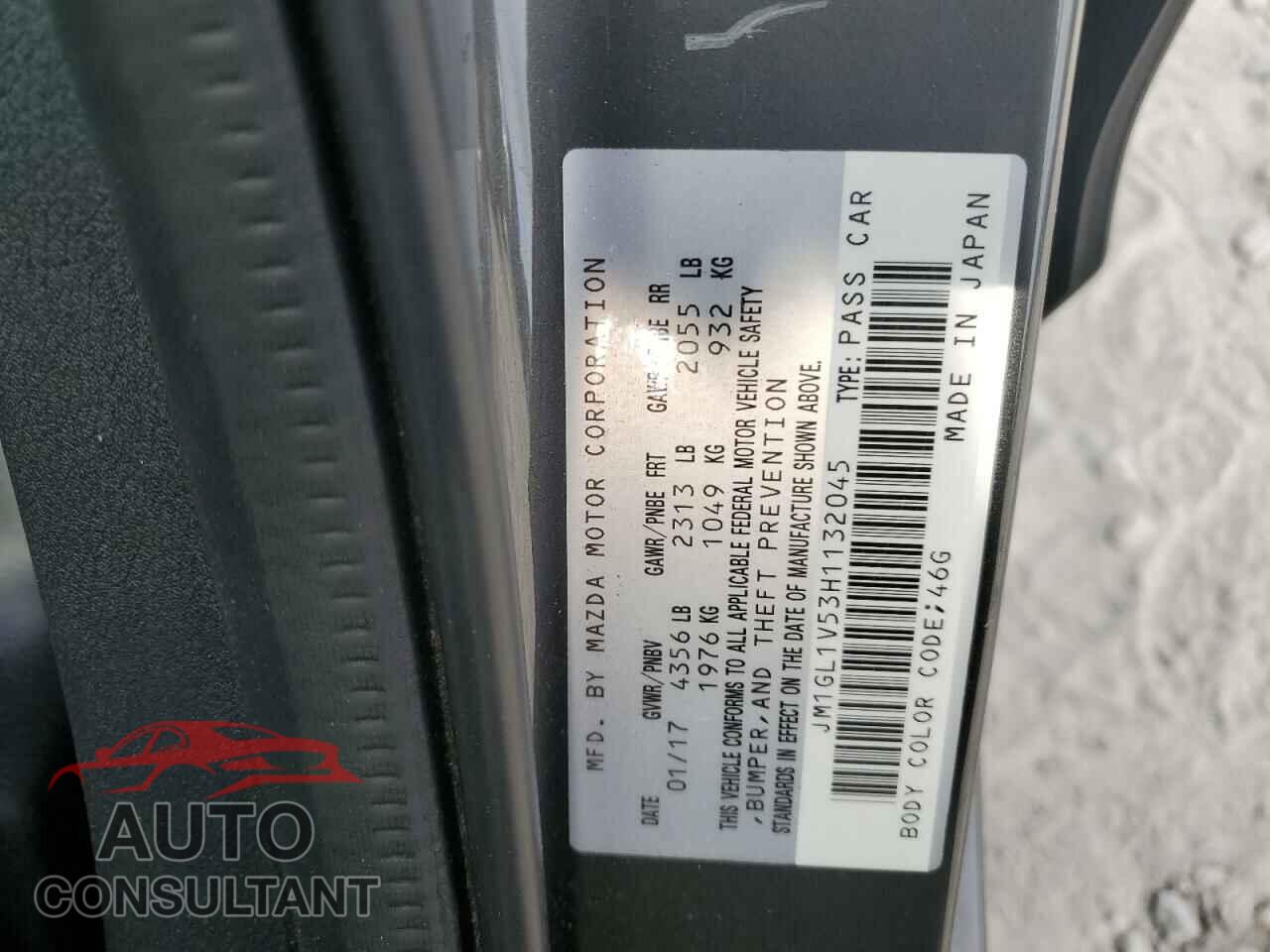 MAZDA 6 2017 - JM1GL1V53H1132045