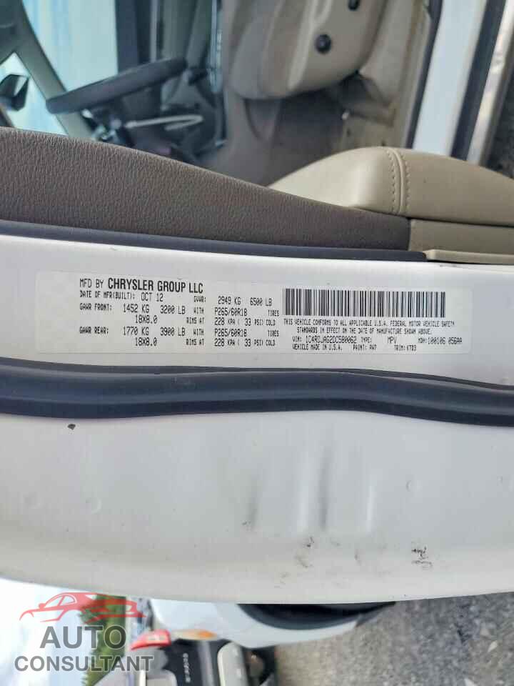 DODGE DURANGO 2013 - 1C4RDJAG2DC580062