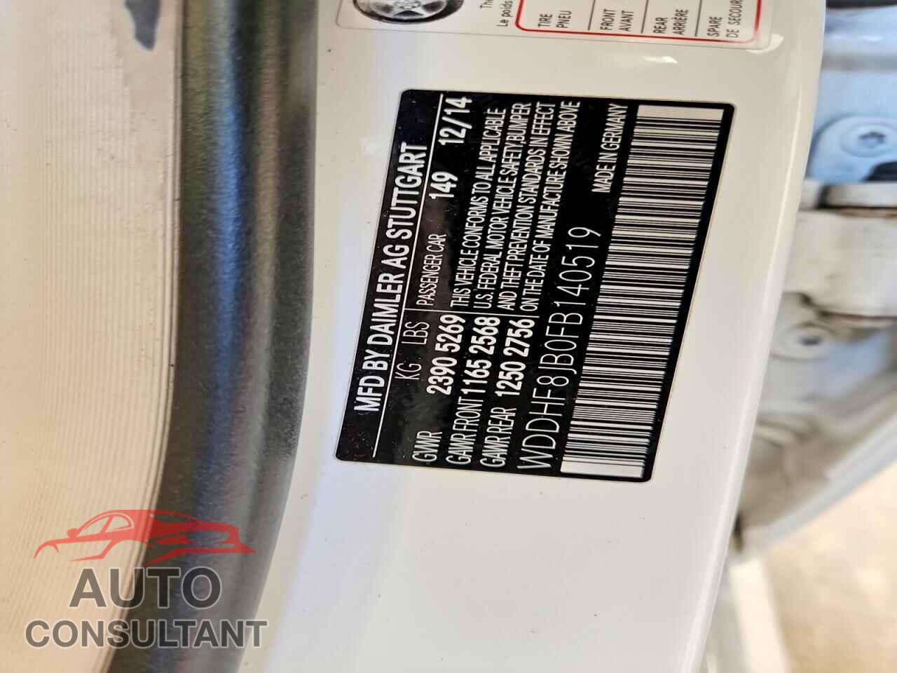 MERCEDES-BENZ E-CLASS 2015 - WDDHF8JB0FB140519